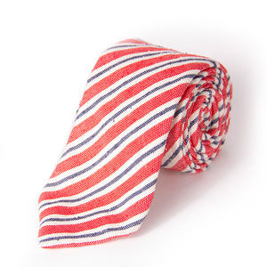 AMIES RED, BLUE & WHITE STRIPED TIE | MENS
